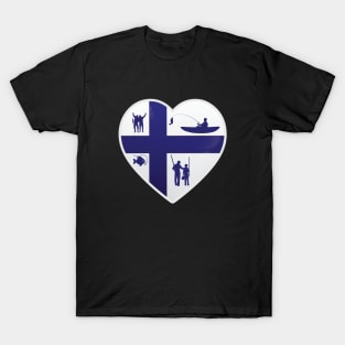 I Love Fishing Finland Flag Fisherman Angler T-Shirt